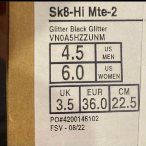 Vans Sk8-Hi Mte-2 (Glitter Black) shoes - Picture 7 of 7